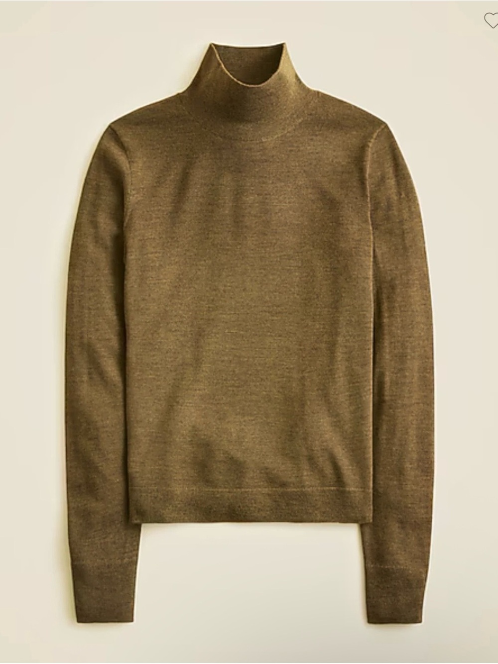 J.Crew Carolyn Lightweight Turtleneck Sweater Women L Merino Wool Olive Slim